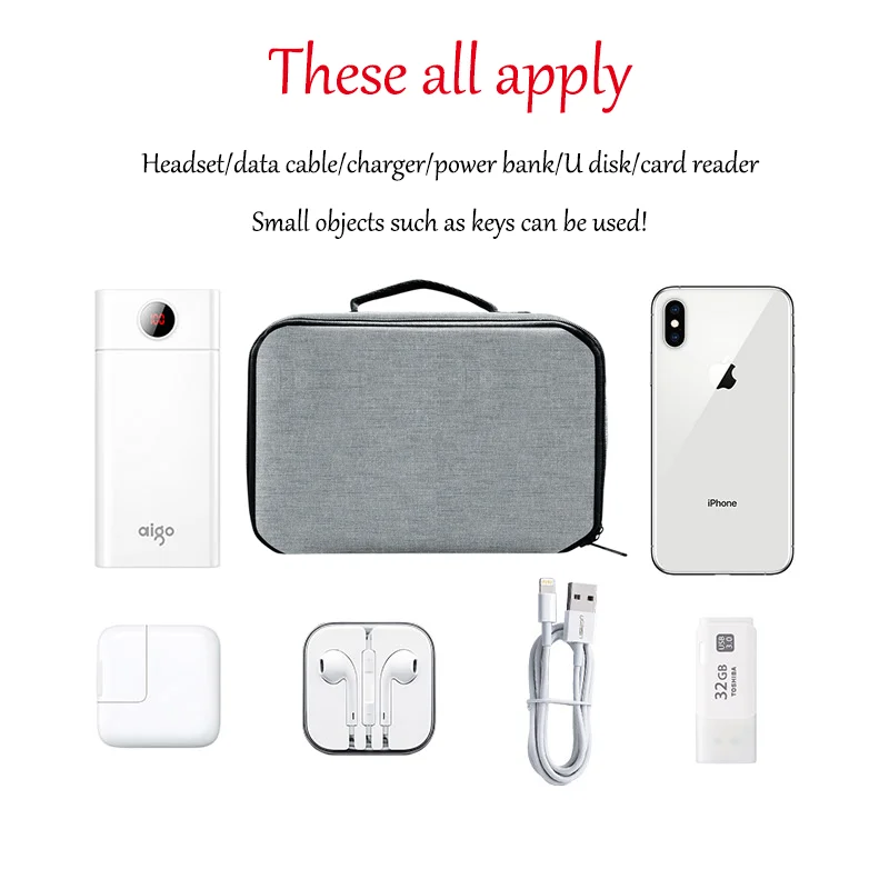 LEJIADA Projector Bag Daily Necessities Tools Camera Household Savings Gray Portable Waterproof Storage Projection Accessories