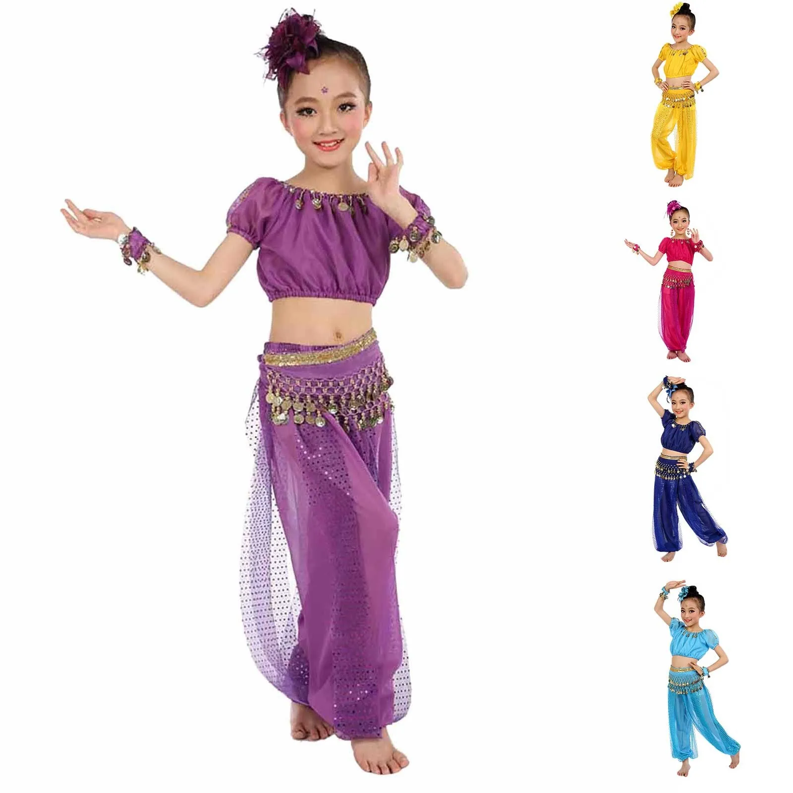 Handmade Children Girl Belly Dance Costumes Kids Belly Dancing Dance Cloth Blanket Set for Baby