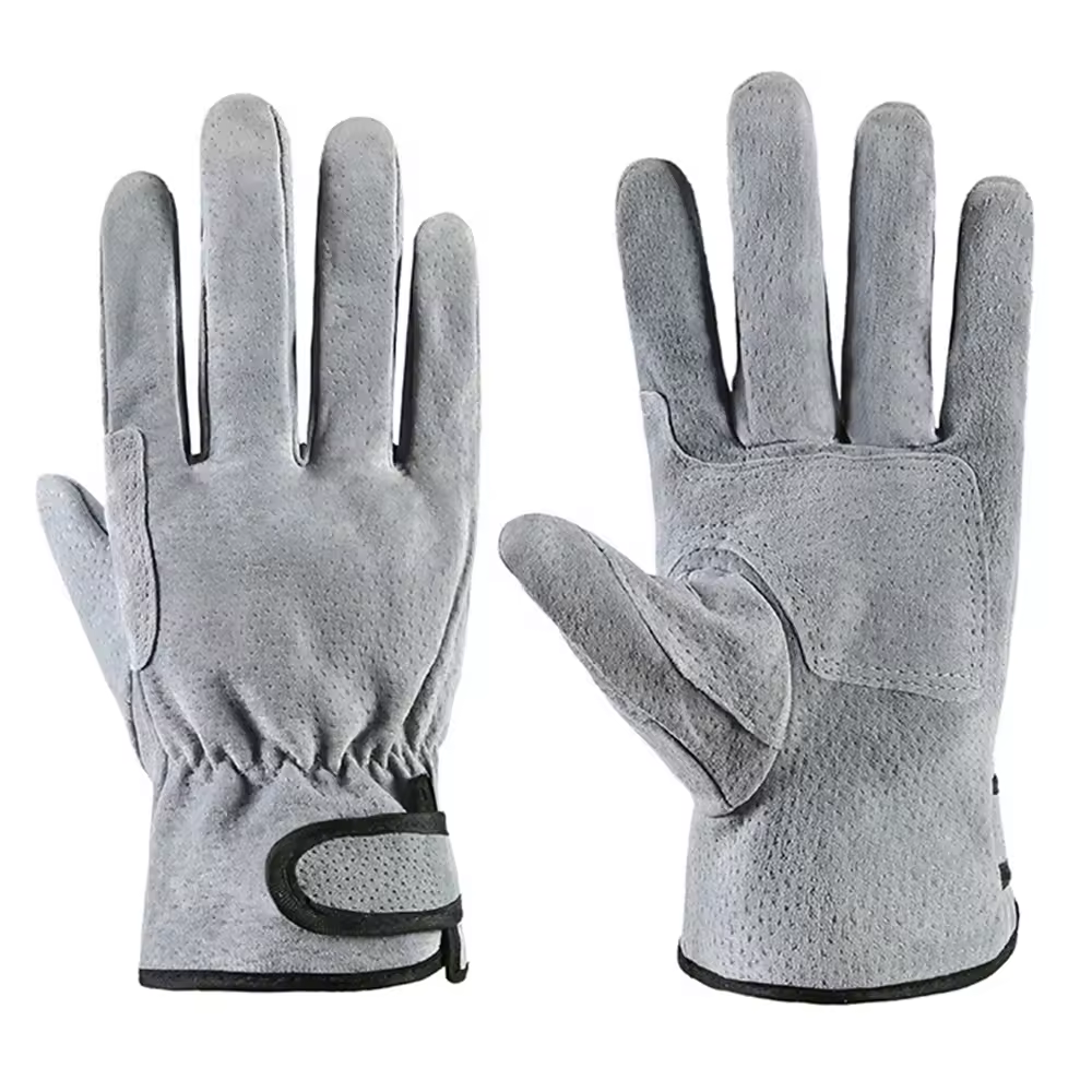 Guantes de trabajo de cuero para trabajadores, protección de seguridad para soldadura, jardín, deportes, conductor de motocicleta, resistentes al desgaste