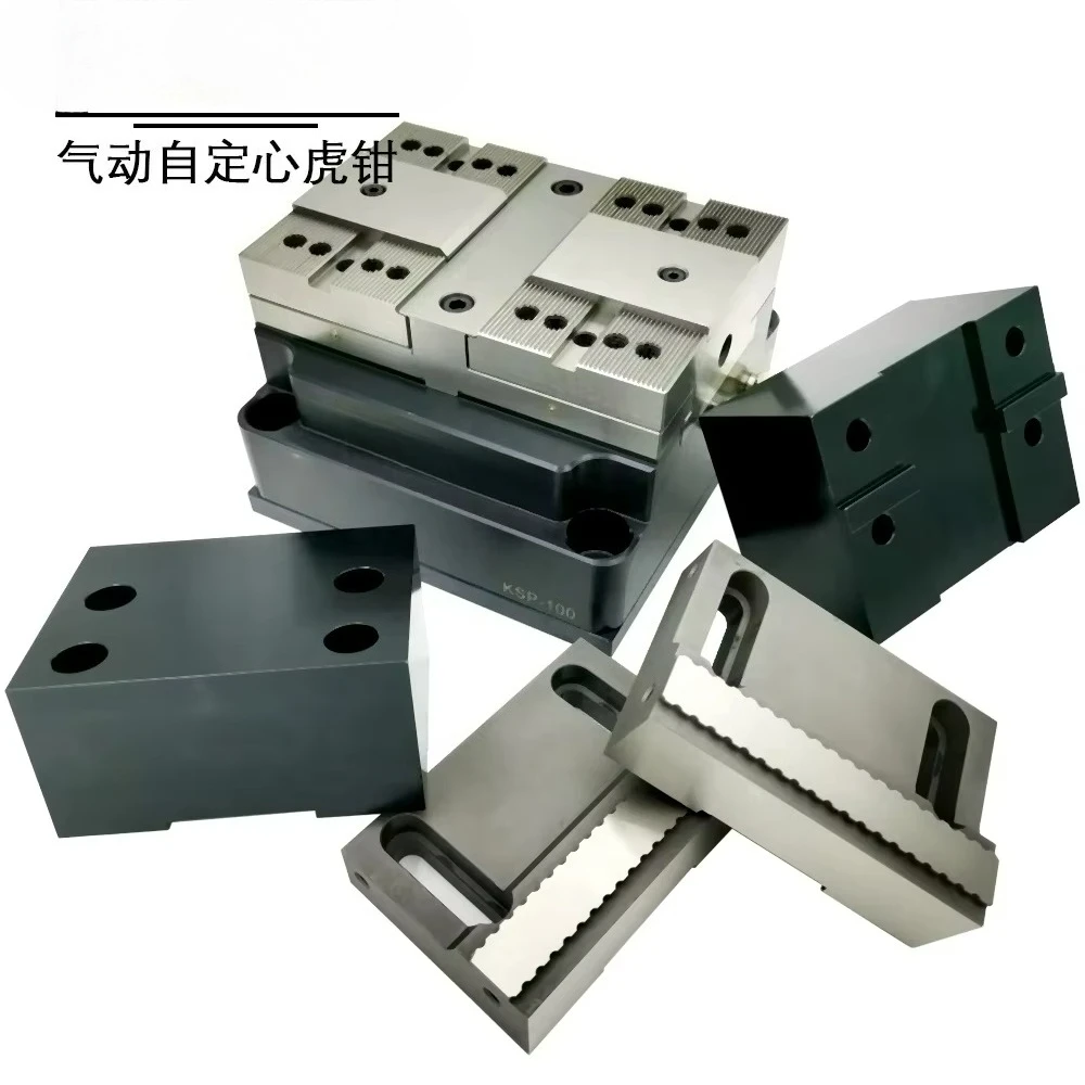 

KSP-100 CNC Precision Clamping Force Blocks Pneumatic Air Vise Self-centering Rotary