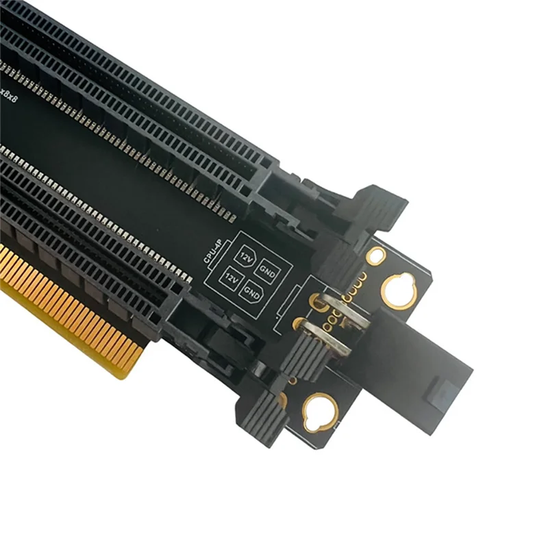 PCI-E 4.0 X16 1 to 2 Expansion Card Gen4 Split Card PCIe-Bifurcation X16 to X8X8 with 20mm Spaced Slots CPU4P(4 Pin ) image 3