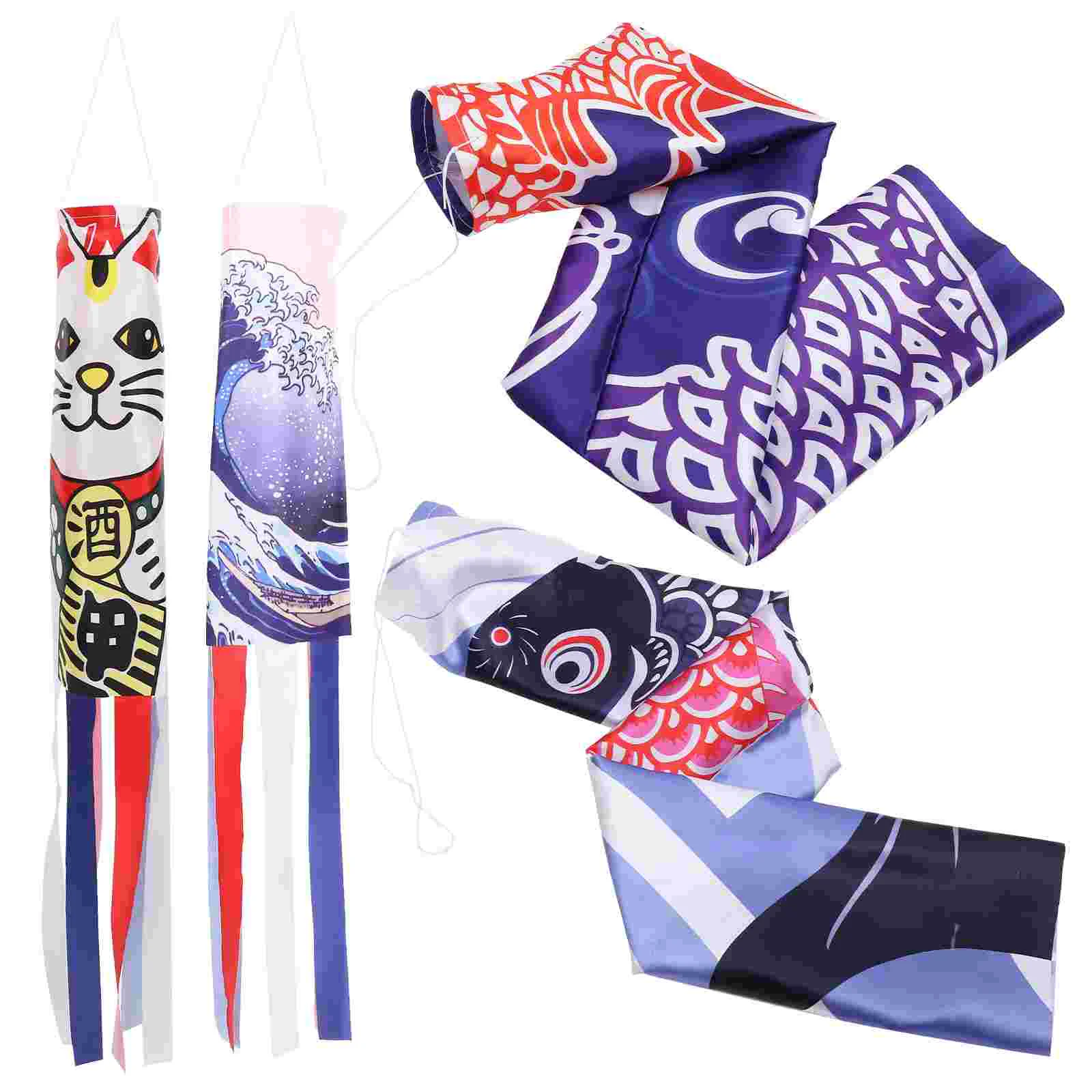 Carp Streamer Japanese Restaurant Flag Hanging Windsocks Direction Flags Outdoor Decorative Garden