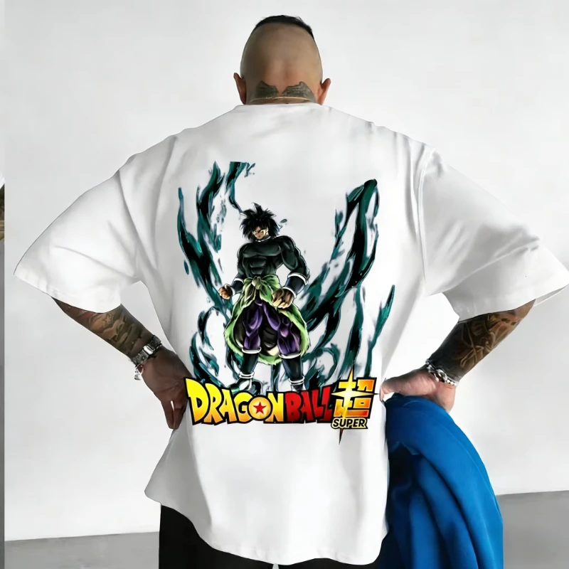 

Футболка унисекс из чистого хлопка с принтом Dragon Ball Super Anime Broli, летняя новинка, свободный крой в стиле Harajuku, повседневная, Y2K, для родителей и детей, 2026
