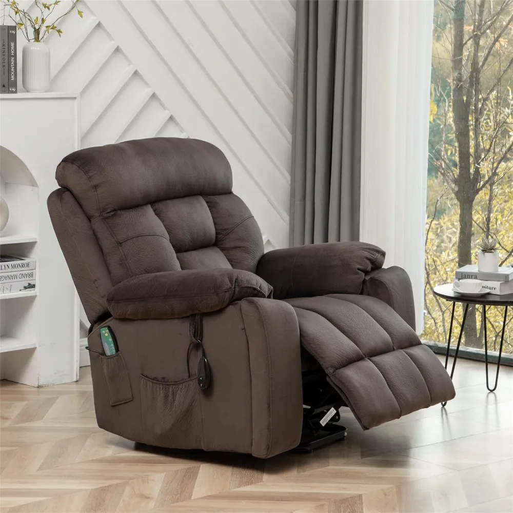 26in Extra Wide Recliner Chair for Big Man 400lbs, Oversized Power Lift Chair with Heat and Massage Hidden Cup Holder