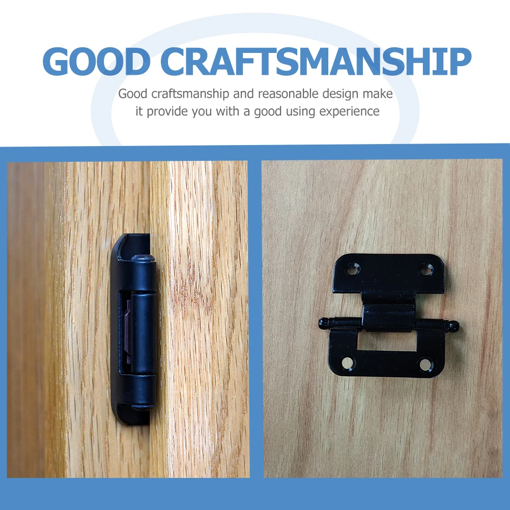 

6pcs Cabinet Door Hinges 51x6x1.5mm Black Electroplated Self Closing Hinges for Kitchen Furniture Wardrobe Hardware