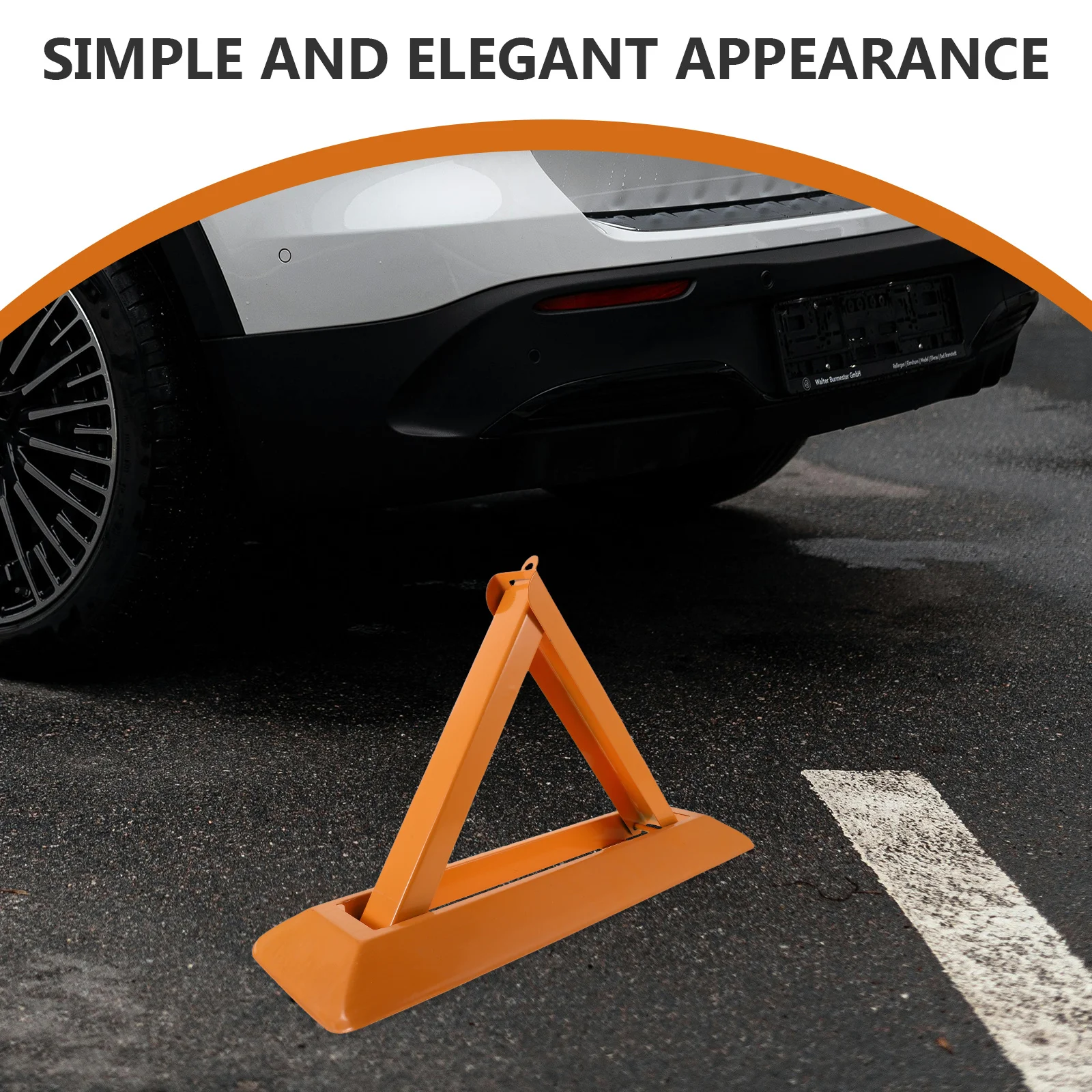 1 Set Steel Ground Lock Reinforced Triangular Barrier Anti-Collision Vehicle Space Saver Fixed Location Outdoor Parking Security