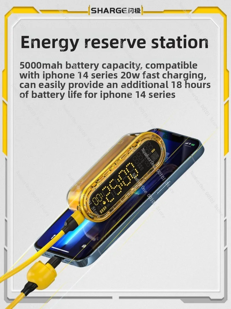 

Портативное зарядное устройство Gravity Time Capsule 5000 мАч | Совместимо с Huawei и iPhone 15PM, портативное зарядное устройство