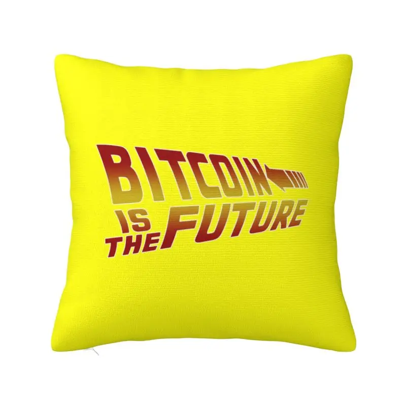 Custom Nordic Bitcoiny Is The Future Sofa Cushion Cover Soft BTC Crypto Currency Blockchain Throw Pillow Case