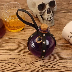 2PCS Medieval Knigt Crok Potion Bottle Witch And Wazard Dark Cork Potion Bottle With Decorative Clear Glasss Bottle For Cosplay