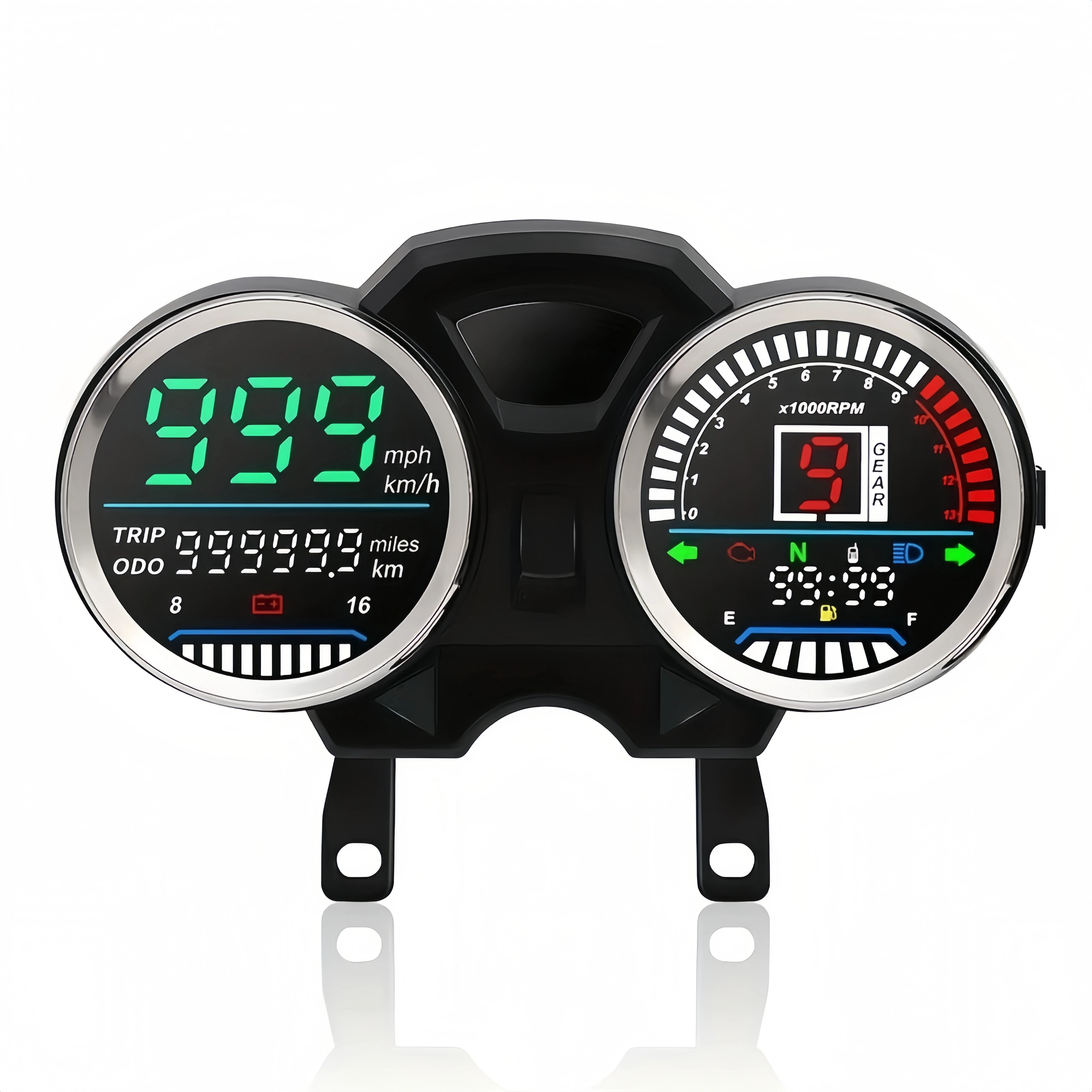 

Motorcycle Speedometer Digital LED RPM Table 1-6Gear For GN125 GN150 125cc 150cc Dashboard
