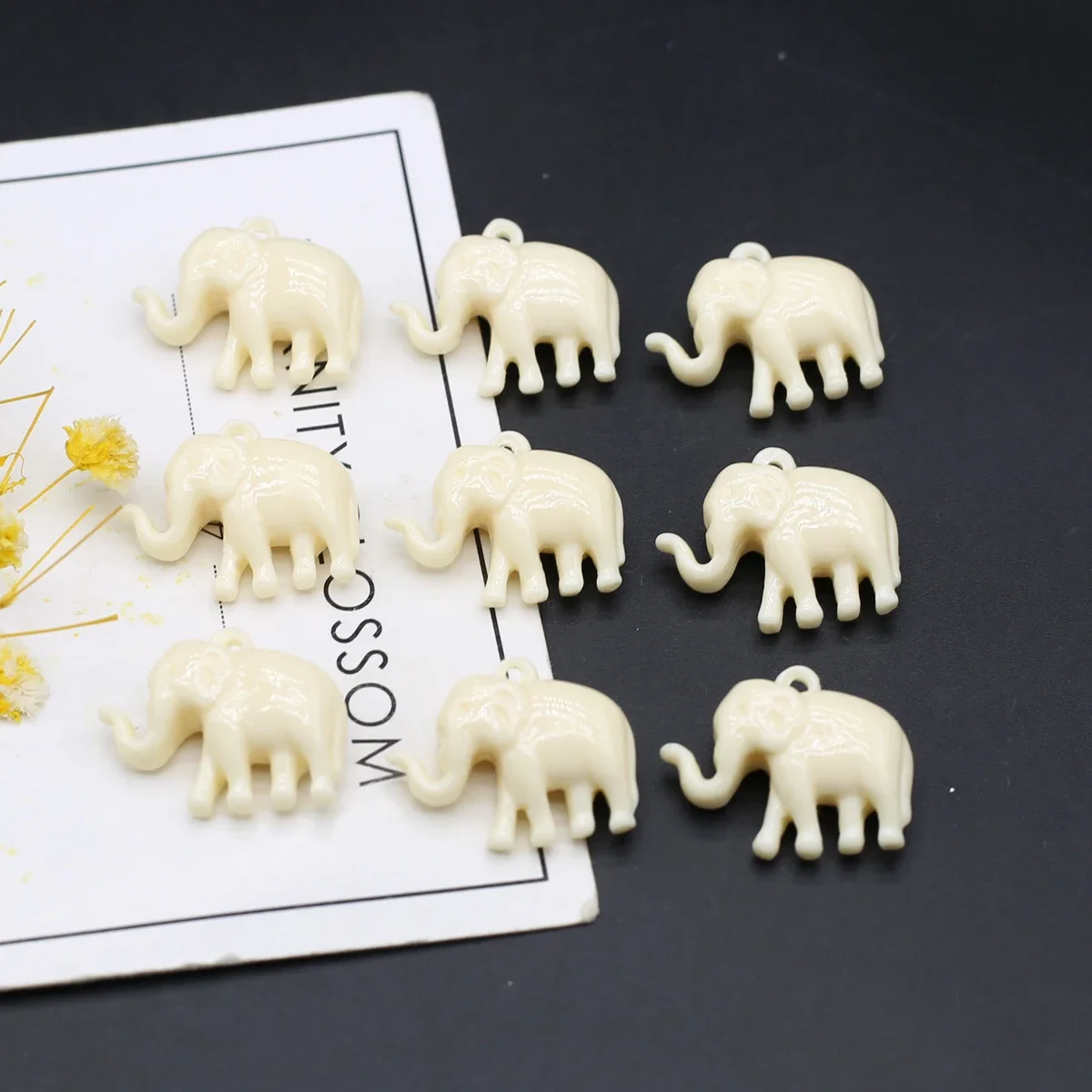 50pcs Natural Coral Pendant Cute Elephant Charms or Jewelry Making DIY Necklace Earrings Bracelet 19x23mm