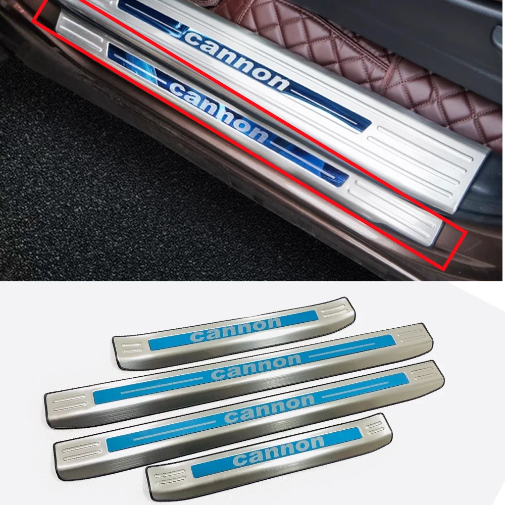 Car Accessories 2023 External Door Sill Protector Scuff Plate Threshold Pedal Steel Trim Stickers For GWM Ute Great Wall Cannon