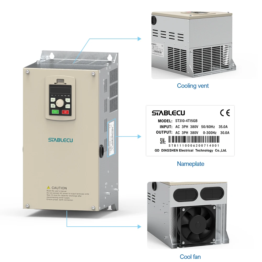 Single Phase 220V To Three Phase 220V Frequency Converter 7.5KW 10HP Variable Frequency Drive