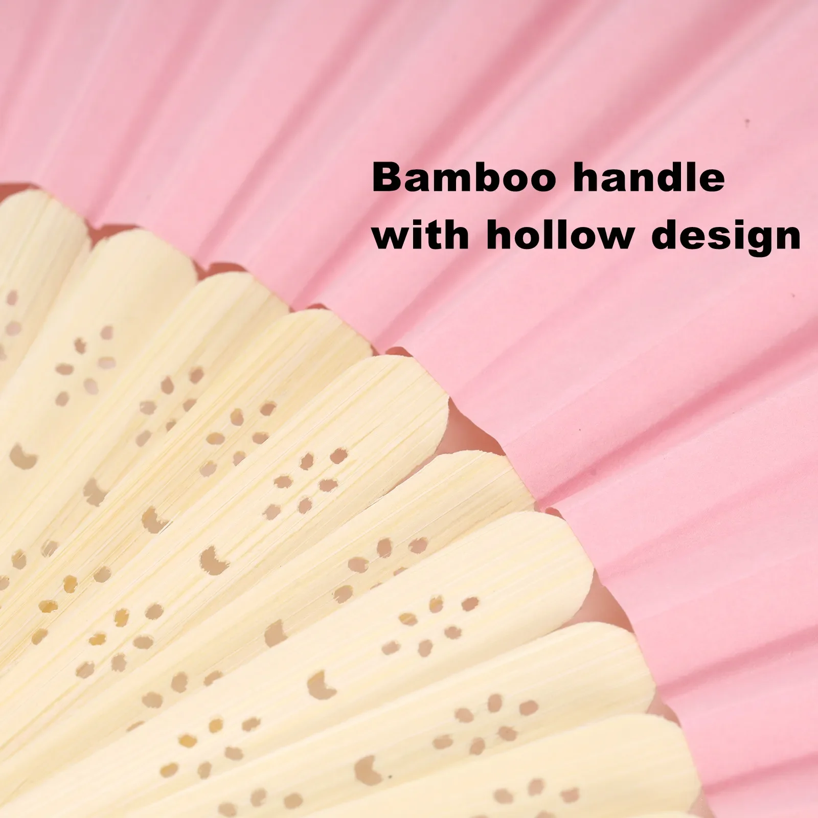 10Pcs/Lot White/Pink Paper Hand Fan Bamboo Folding Fan (21cm/8.2inch) for DIY Patterns, Children\'s Painting, Wedding,Decoration