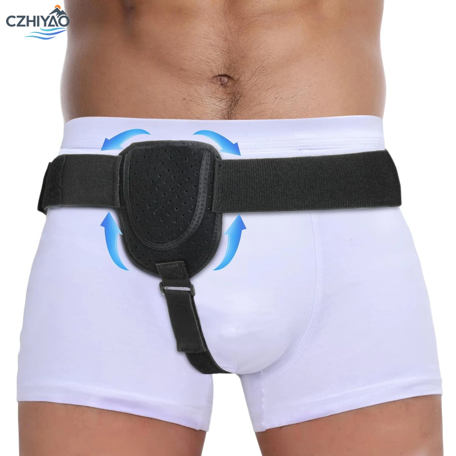 

CZHIYAO Adjustable Hernia Support Belt With Removable Compression Pad Elastic Straps Hook Loop Closure For Comfortable Recovery
