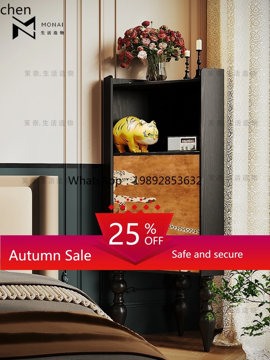 

light luxury solid wood triangular cabinet retro shelf corner wine cabinet storage corner cabinet
