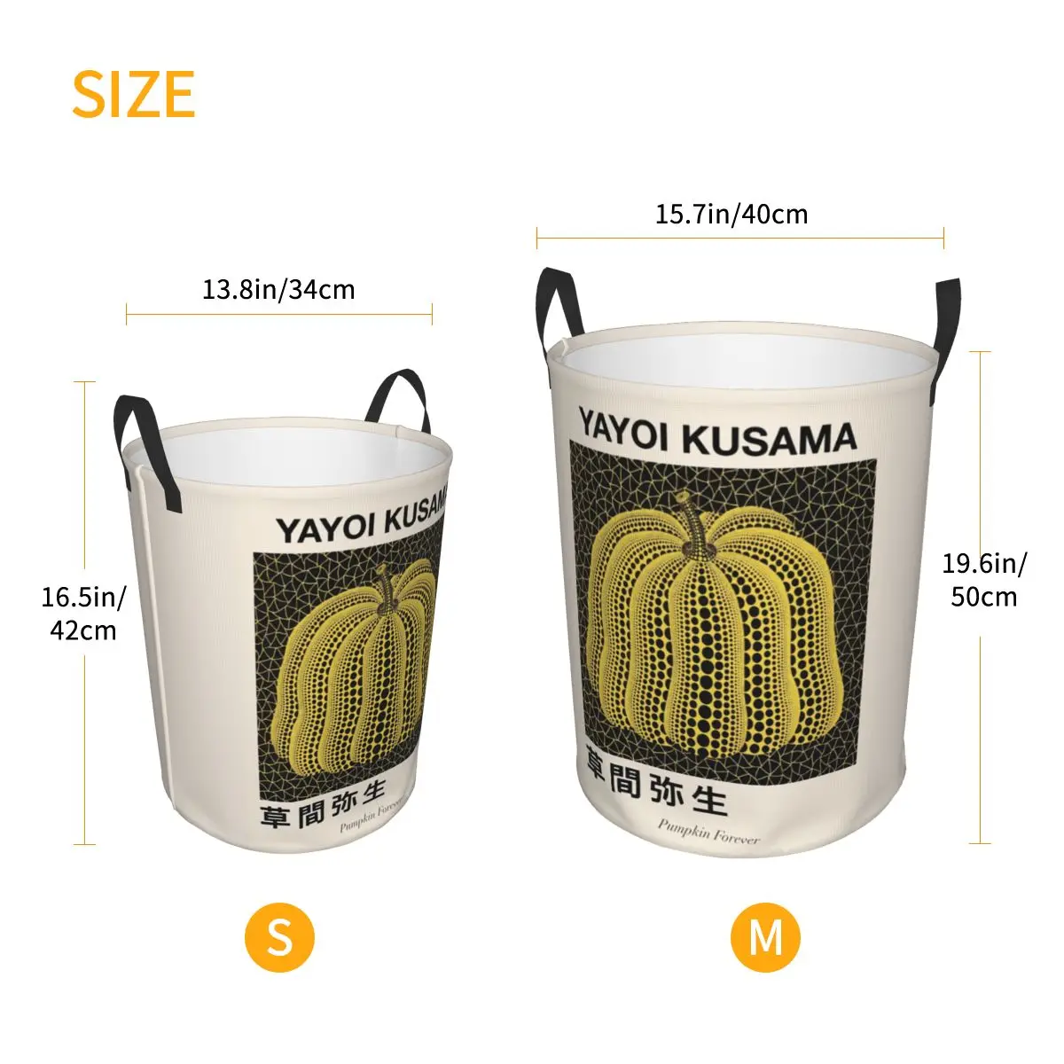 سلة غسيل Yayoi Kusama Pumkin إلى الأبد ، فن تجريدي قابل للطي ، سلة ألعاب ، سلة تخزين لحضانة الأطفال ، مخصصة