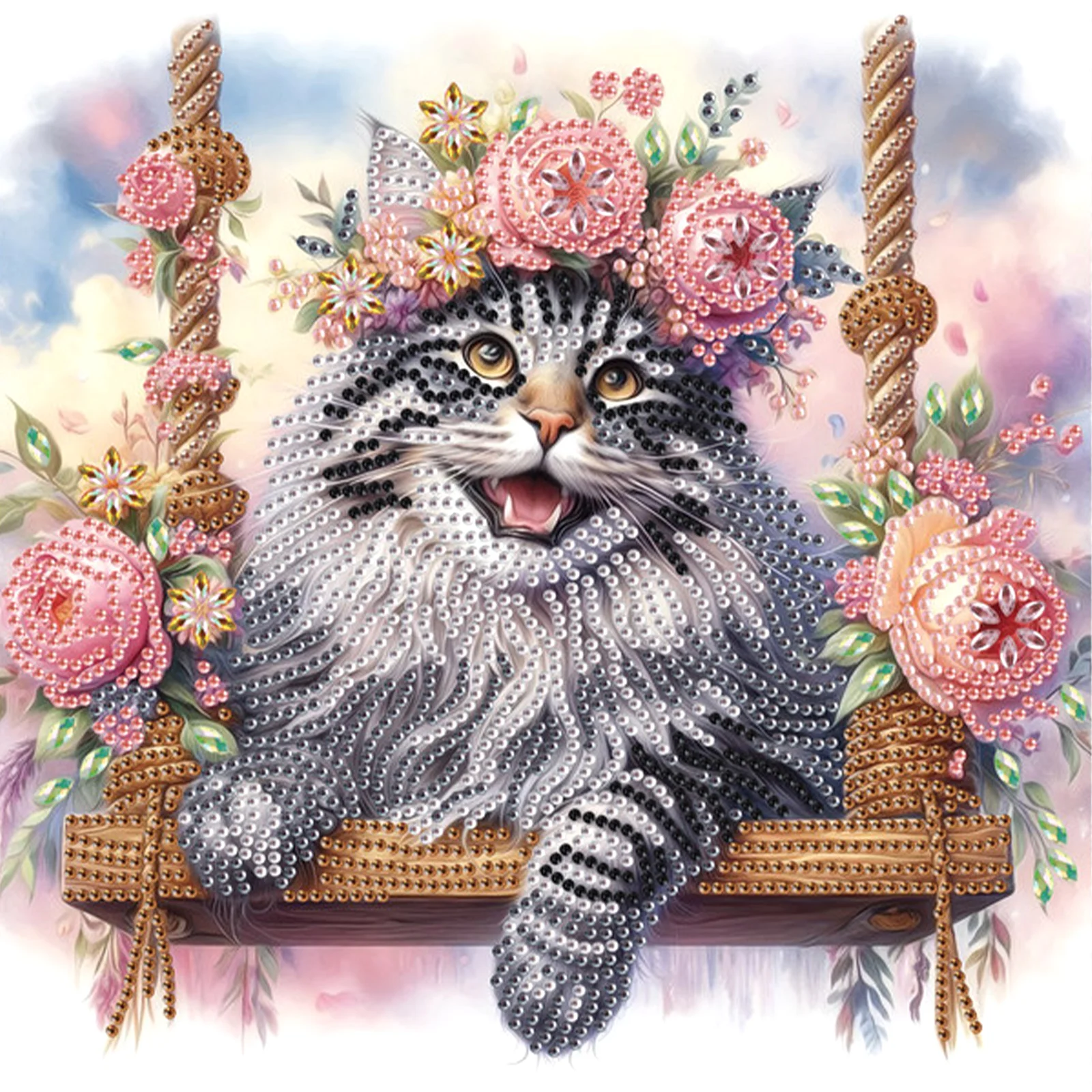 

Набор алмазной живописи специальной формы Cat для взрослых начинающих, набор специальной формы с кристаллами и бриллиантами для украшения стен дома, подарок
