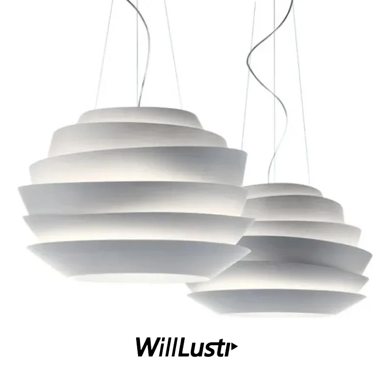 Le Soleil Wave White Rose Pendant Lamp Suspension Light VICENTE GARCIA JIMENEZ Diameter 63cm Hanging Ceiling Chandelier