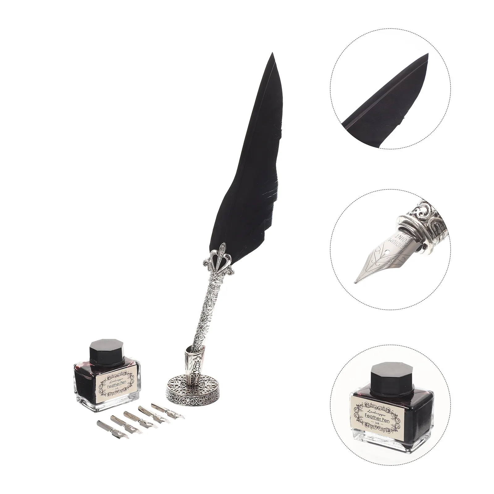 

1Set Premium Wing Fountain Style Dip Pen Fine Workmanship Smooth Polished Edges Comfort Grip for Calligraphy Writing