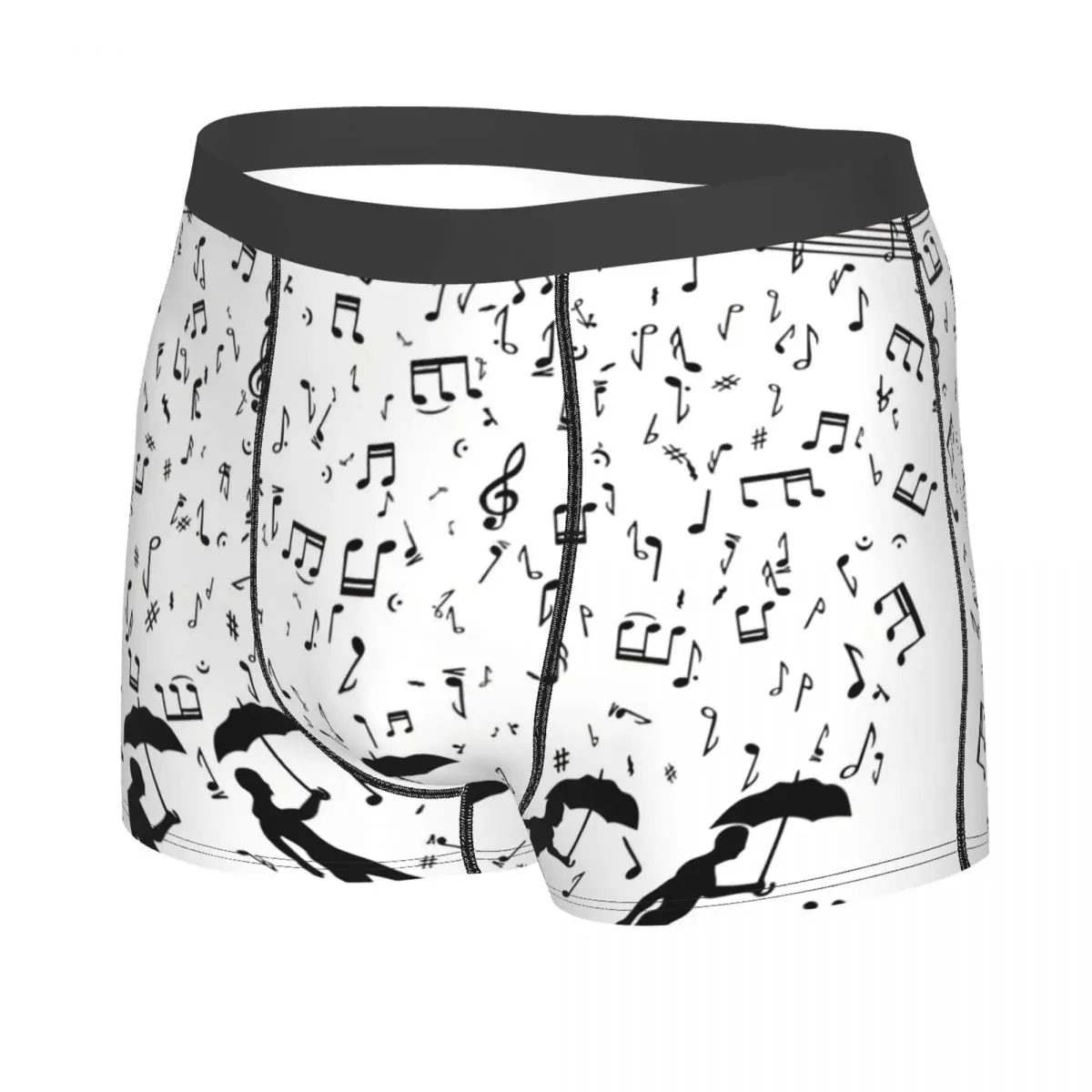 Singing In The Raaaain Man's Boxer Briefs Music Notes Highly Breathable Underwear Top Quality Print Shorts Gift Idea