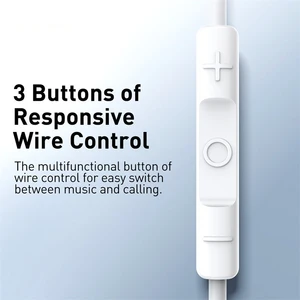 baseus H17 3.5mmワイヤードイヤホン付きワイヤーコントロールされたインイヤーヘッドフォンのための音楽スポーツのイヤホンヘッドセット 10耳モニタープロフェッショナルで最高の販売-4