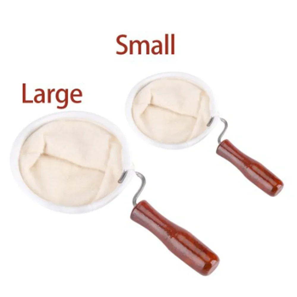 5 uds. S/l tela de franela filtro de café colador de tela reutilizable franela de madera hecha a mano lavable con mango