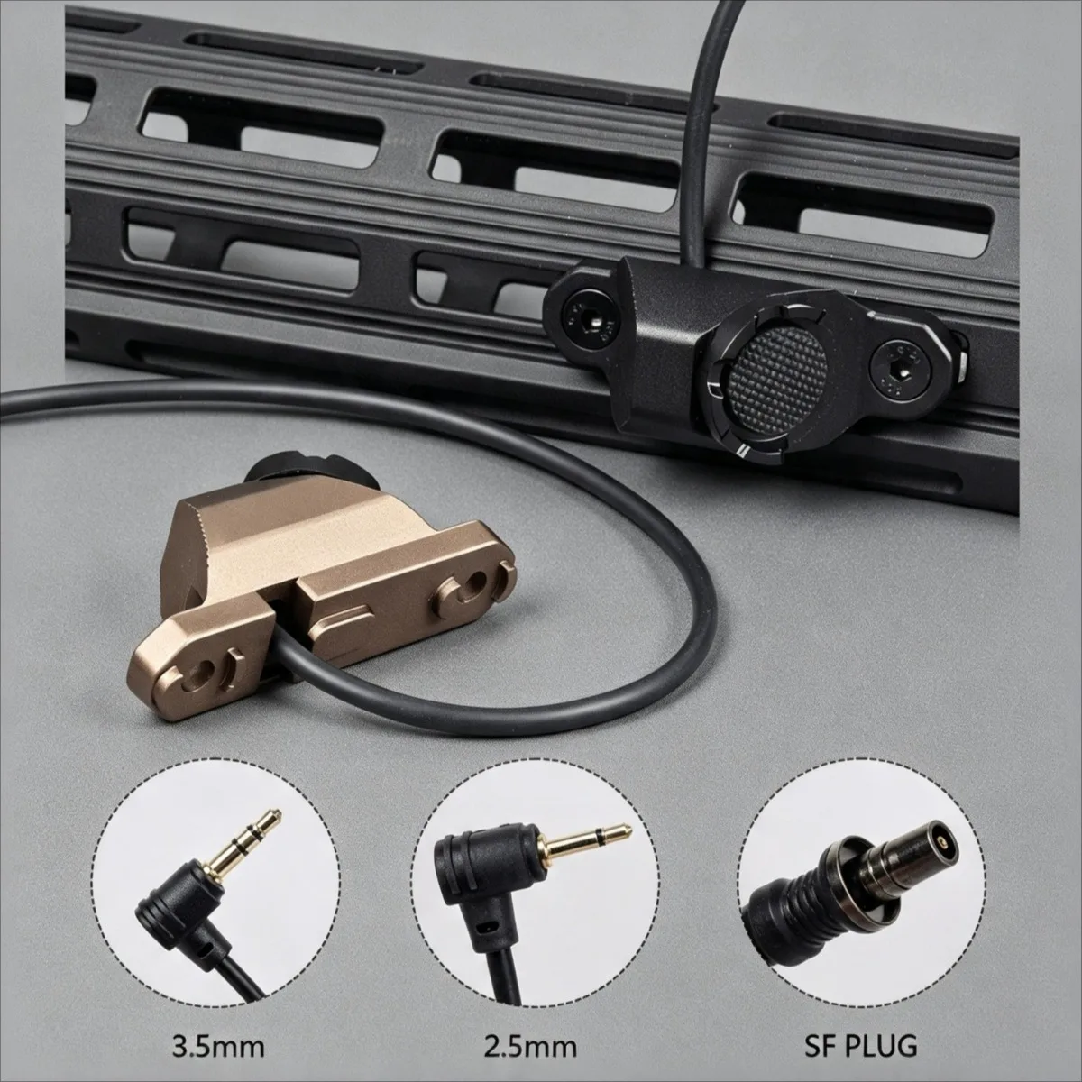 Interrupteur à pression tactique à distance UNITY avec 3 connecteurs, compatible avec les rails M-K Key de 20 mm, accessoires tactiques SureFire M300 M600 PEQ15 DBAL-A2