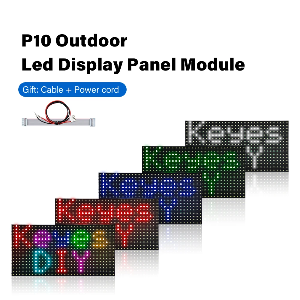 Keyestudio P10 Outdoor Led Display Panel Module With Cable+Power Cord Multiple Colors Optional