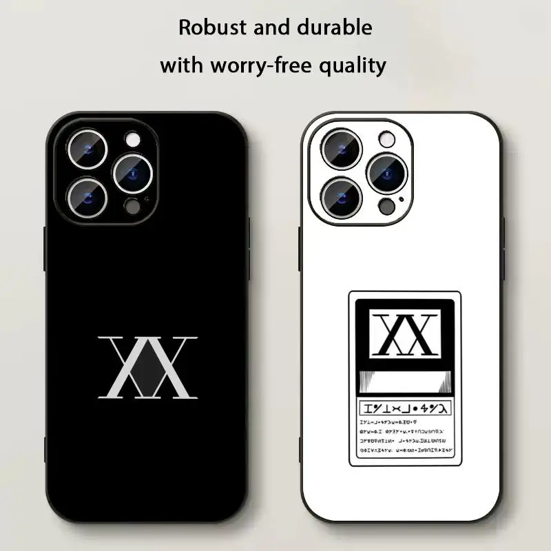 Cool hot H-Hunter X Hunter Phone Case For iPhone18 17 16 e 15 14 13 Plus Mini Pro Max Soft black Shockproof Cover