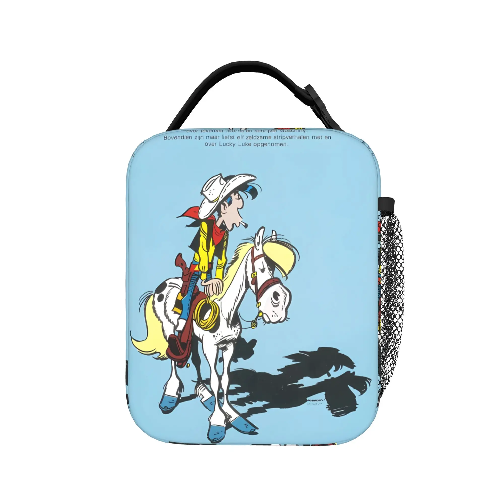 Lucky Luke Cartoon Comics Lunch Bag  Fun Lunch Box For Adult School Portable Cooler Bag Oxford Print Thermal Lunch Bags