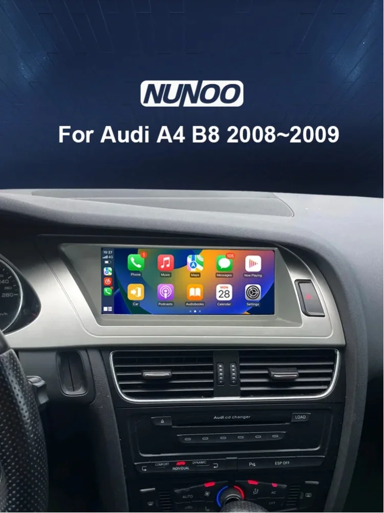 Android 14 Auto Wireless Carplay Touchscreen für Audi A4 B8 2008 2009 MMI 2G Autoradio Multimedia Stereo GPS-Navigationsdisplay