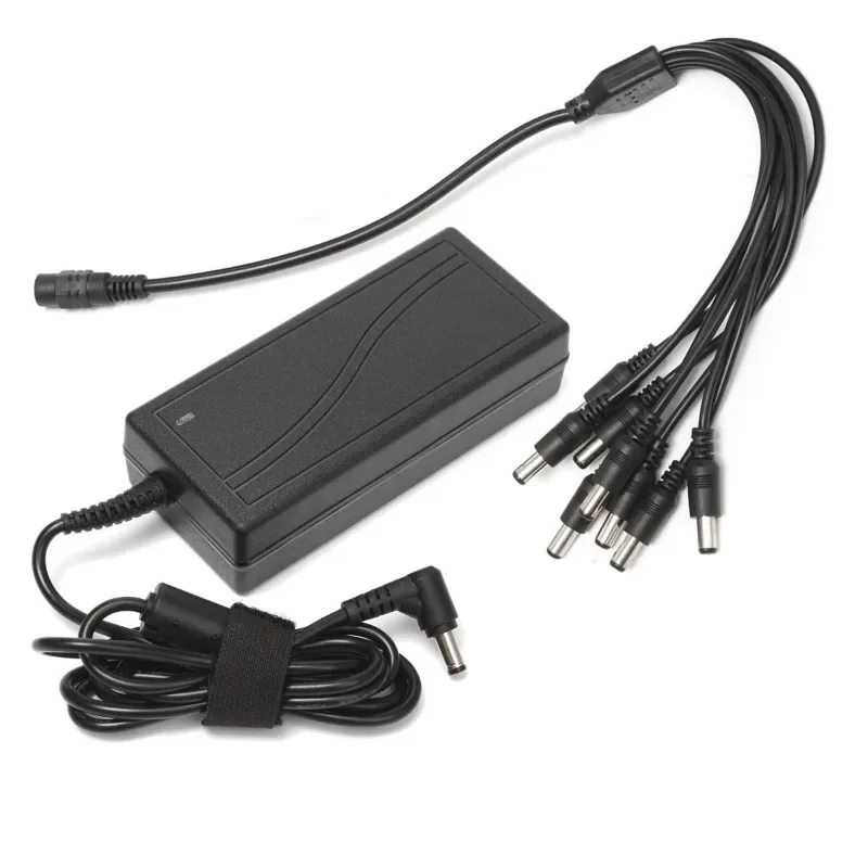 Adattatore per caricabatterie cc 12V 5A CCTV EU US Plug alimentatore + cavo Splitter di alimentazione a 8 vie per Monitor CCTV telecamera di sicurezza CCD