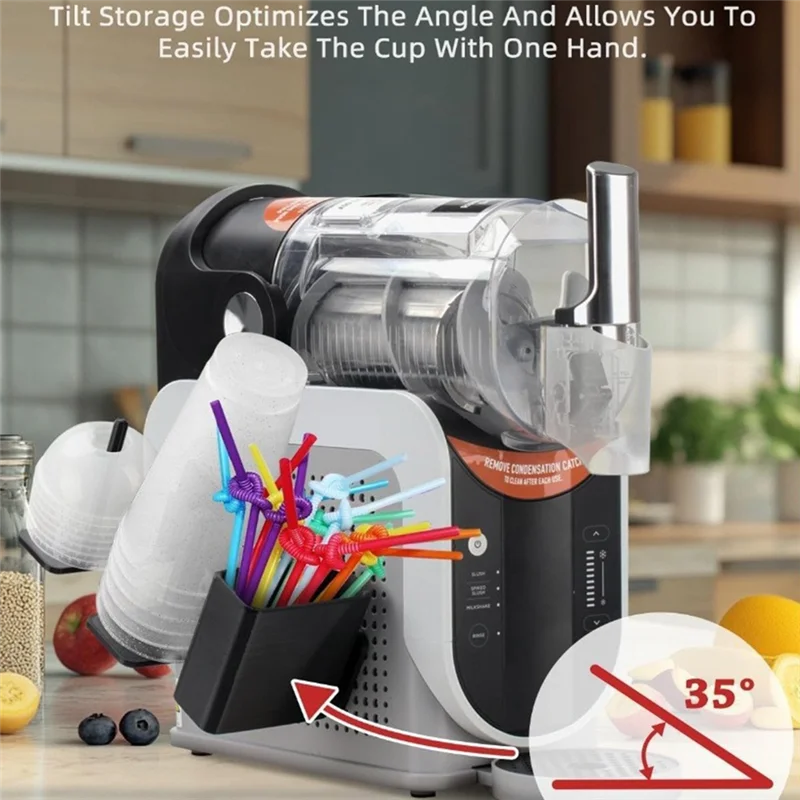 Organizador de tazas A83G para máquina Ninja Slushie FS301 y FS300, soporte 3 en 1 de montaje lateral para tapas y pajitas, accesorios