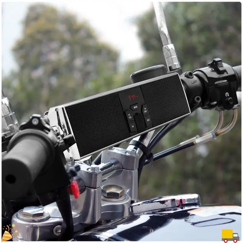 Altavoces estéreo, reproductor de música MP3, reproductor Bluetooth con USB, AUX-In, Radio FM para patinete de Motor con manillar de 13-14,96 pulgadas