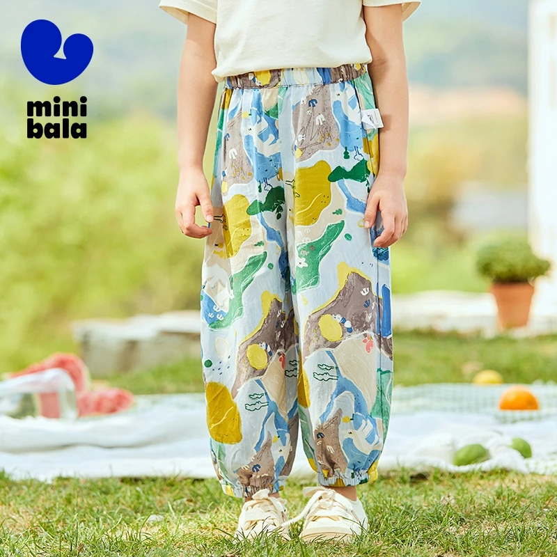 Mini Bala Long Pants Children Pants Boys and Girls Anti-Mosquito Pants Baby Casual Versatile Pants