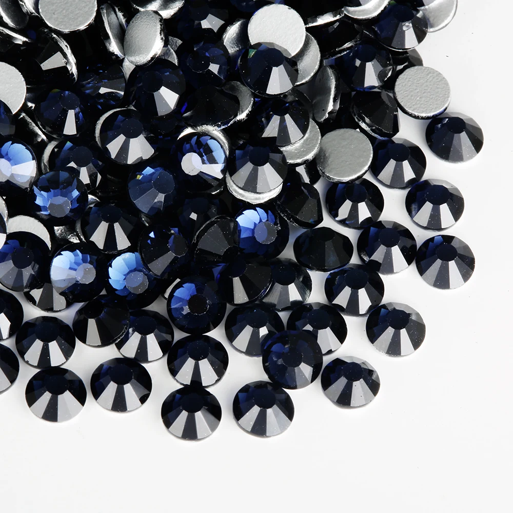 MollBii 1440 قطعة غراء لامع غير الإصلاح على أحجار الراين SS3-SS30 كريستال مونتانا AB ظهر مسطح لفن الأظافر وديكور الزفاف SS3-SS30