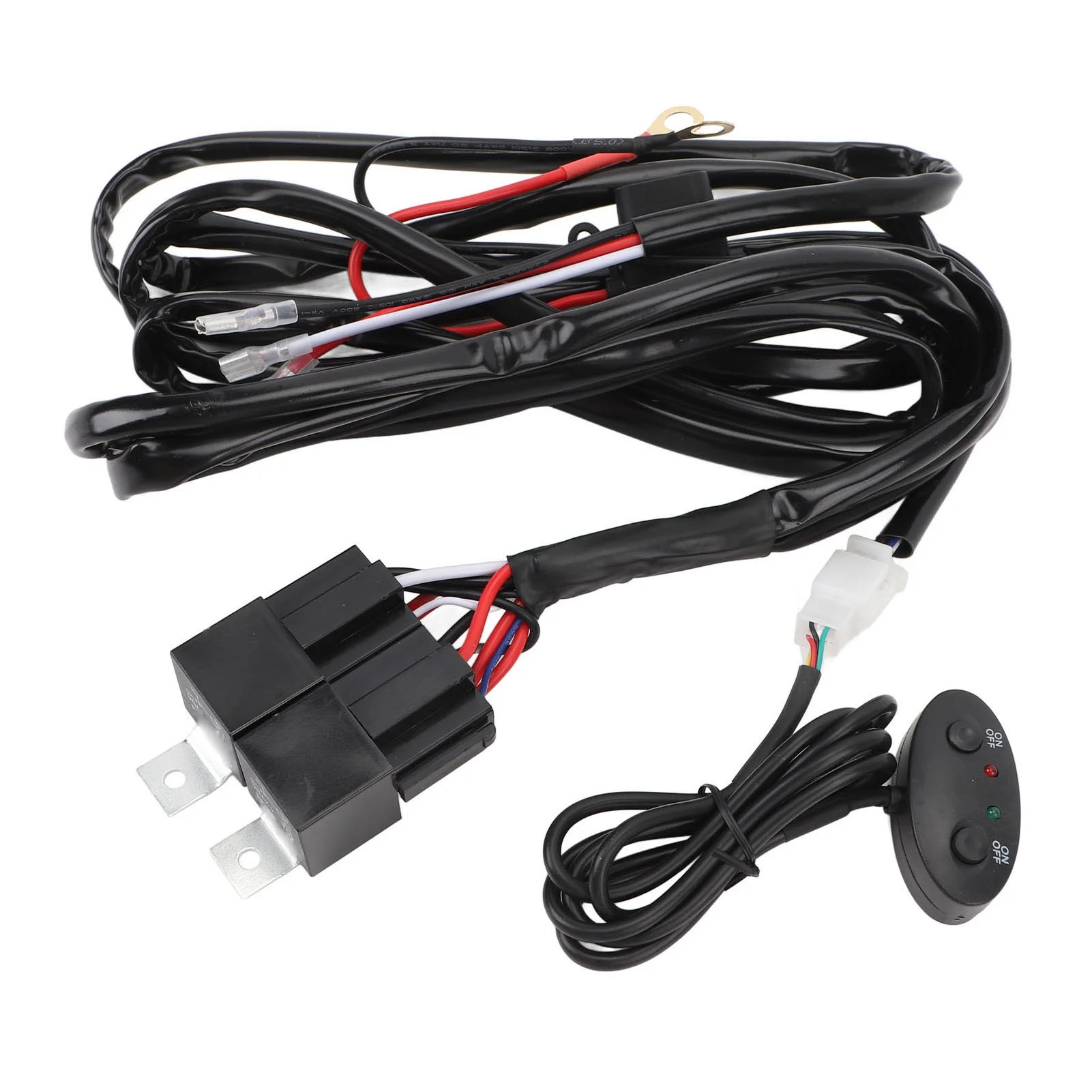 DC12V 40A 16AWG Wiring Harness Kit Double Color Wire for LED Light Bar Pod Fog Driving Light 6.56ft