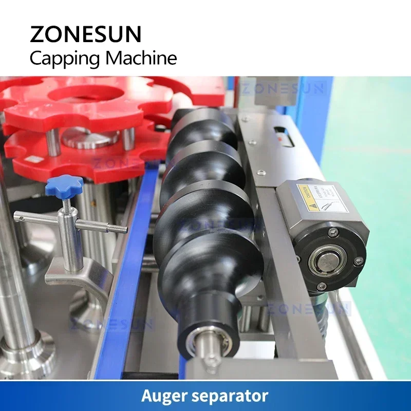 ZONESUN ZS-XGFX-6G Tappatrice a vite rotativa ad alta velocità con ruota a stella e smussatrice per bottiglie per vasetti di vetro in plastica
