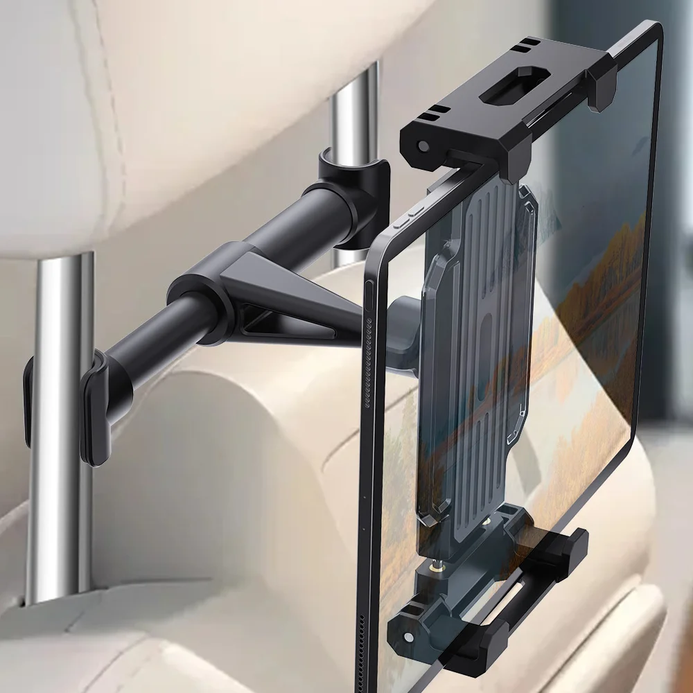Universal Car Headrest Tablet Mount Backseat Phone Holder For 4-13 Inch Devices Watching Movies Passenger Entertainment