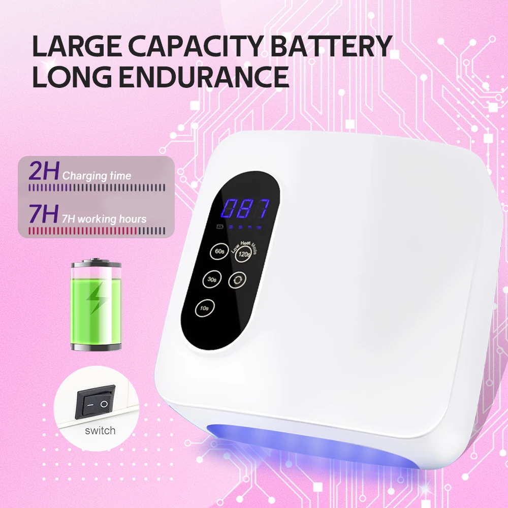 مصباح تجفيف الأظافر اللاسلكي ، 36 مصباح LED ، الأشعة فوق البنفسجية ، جل ، قابل لإعادة الشحن ، لاسلكي ، علاج طلاء سريع ، أدوات مانيكير ، 72 واط