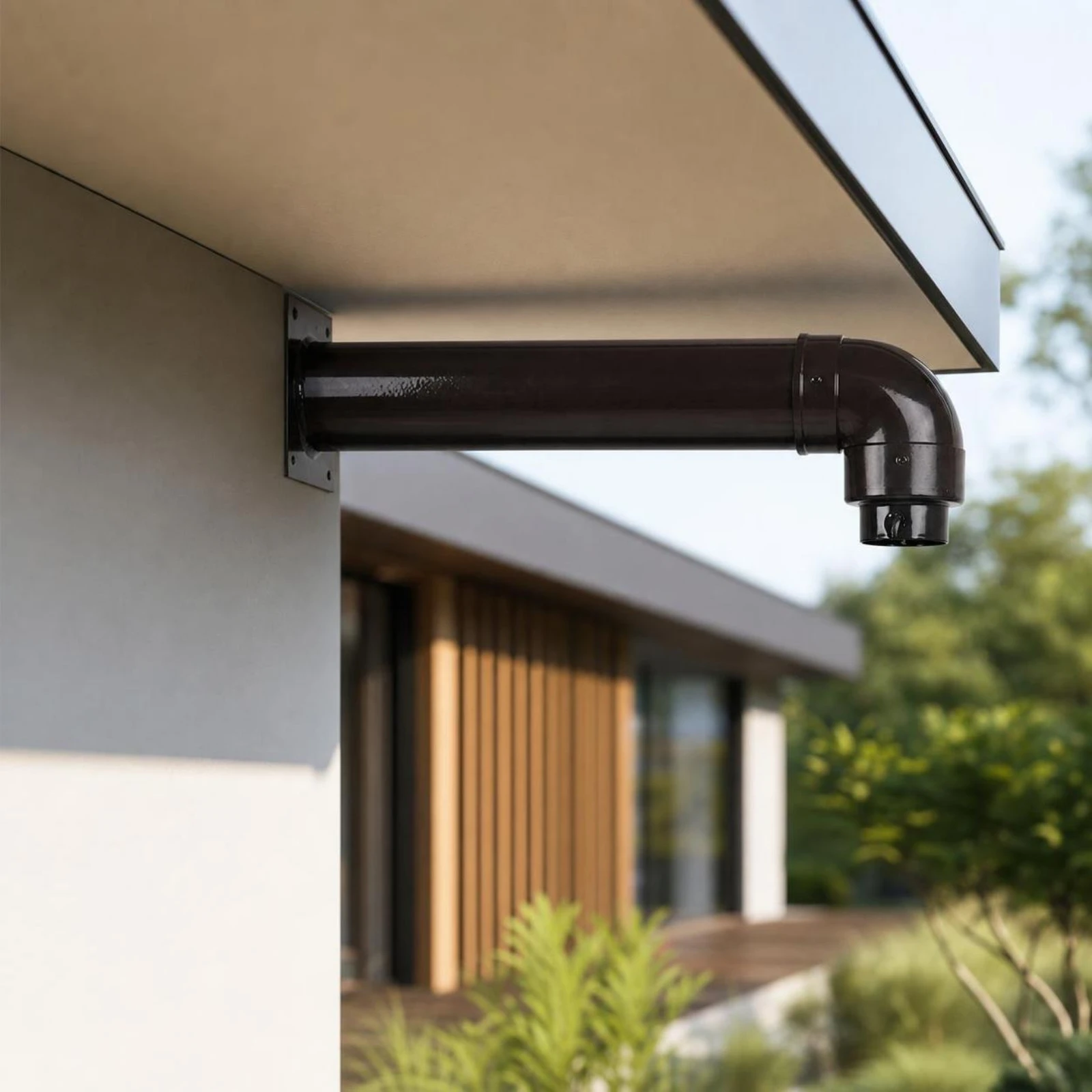 90 Degree Downspout Elbow Wall-Mounted Downspout with Mounting Plate Gutter Fitting Rust-Resistant Easy to Install