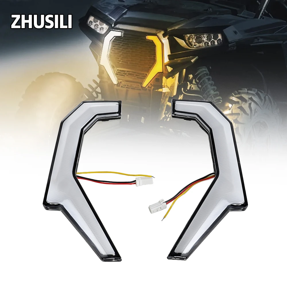 ZHUSILI ATV UTV указатель поворота Fang Light DRL для Polaris RZR XP 4 1000 2014-2018 RZR 900 XC 900S передний подсветкий све...