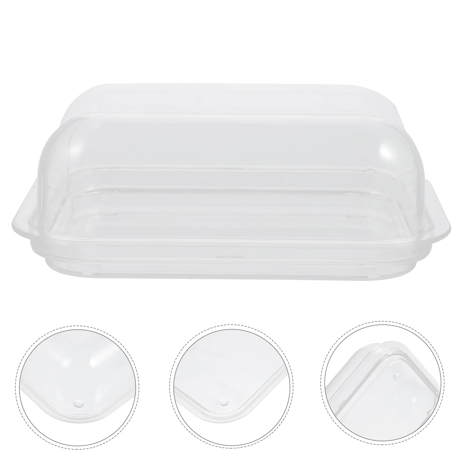 

Butter Dish with Lid Box Crisper Household Home Tableware Transparent Dessert Server Holder