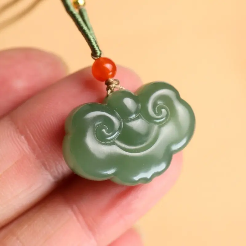 

Lake Green Hetian Pendant Qinghai Material Men'S And Women'S Ruyi Jade