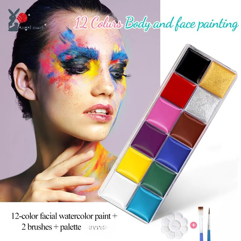 12 Color Body Art Paint Markers For Face Painting Non-Toxic Washable Tattoo Drawing Pen Kit Skin Graffiti for Kids Party Cosplay