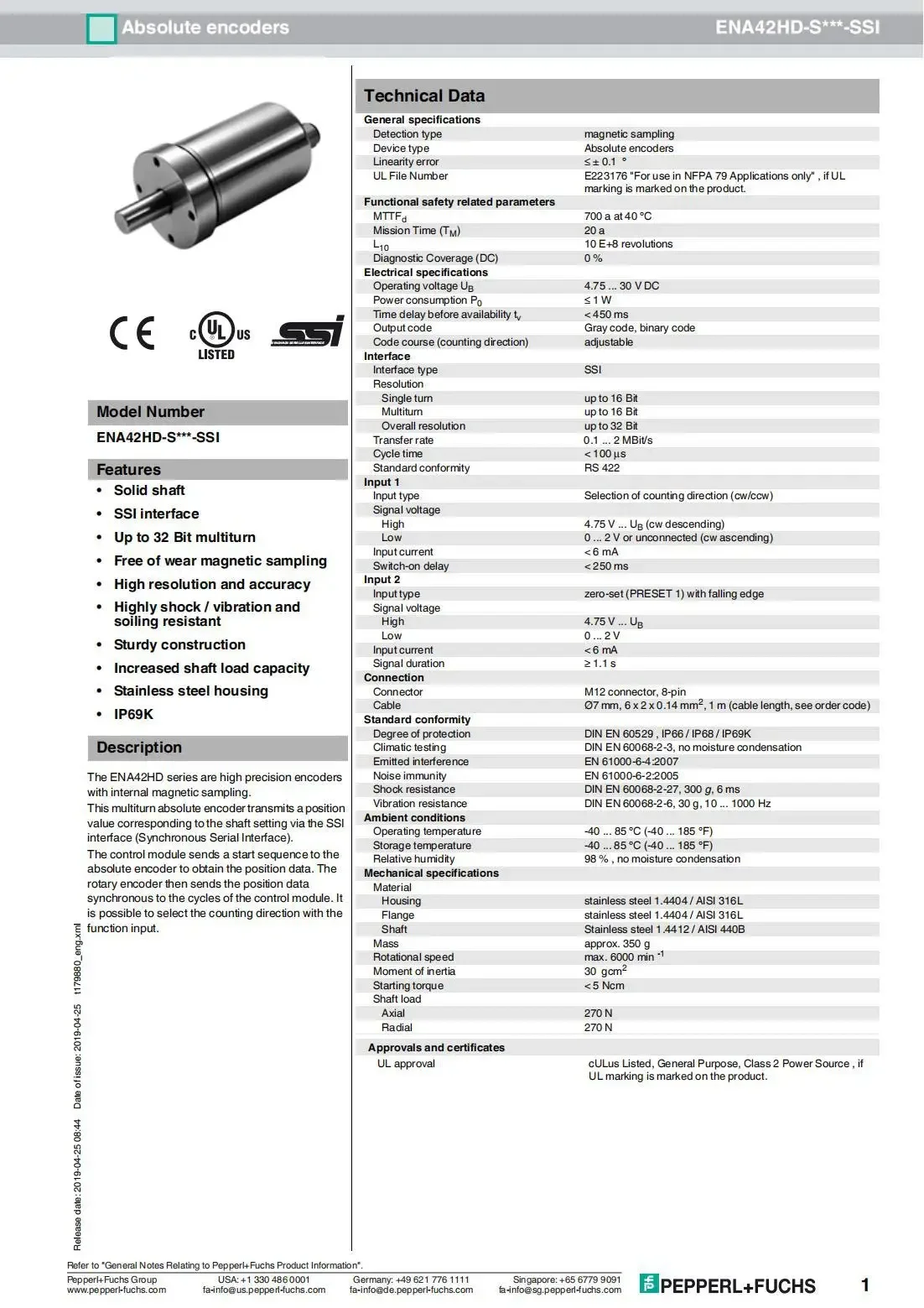 ENA42HD-S10S49-1213SG1-RC5 Encoder/absolute Value Encoder