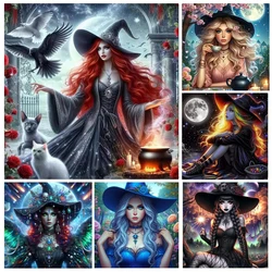DIY Full Square Round Diamond Mosaic Embroidery Halloween Witch Girl 5D Diamond Painting Cross Stitch Kits New 2025 Home Decor