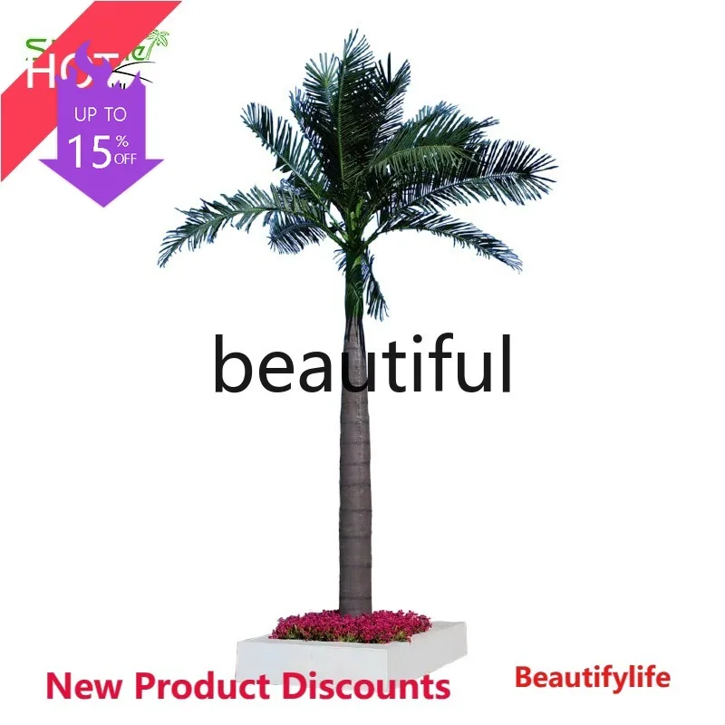 6239 Simulated coconut tree shopping mall street large artificial decoration floor landscaping flame retardant fake tree