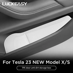 Car Door Side Storage Box  For Tesla Model X S 2023 2024 TPE Gate Slot Anti Dirty Storage Organizer Tidying Car Accessories